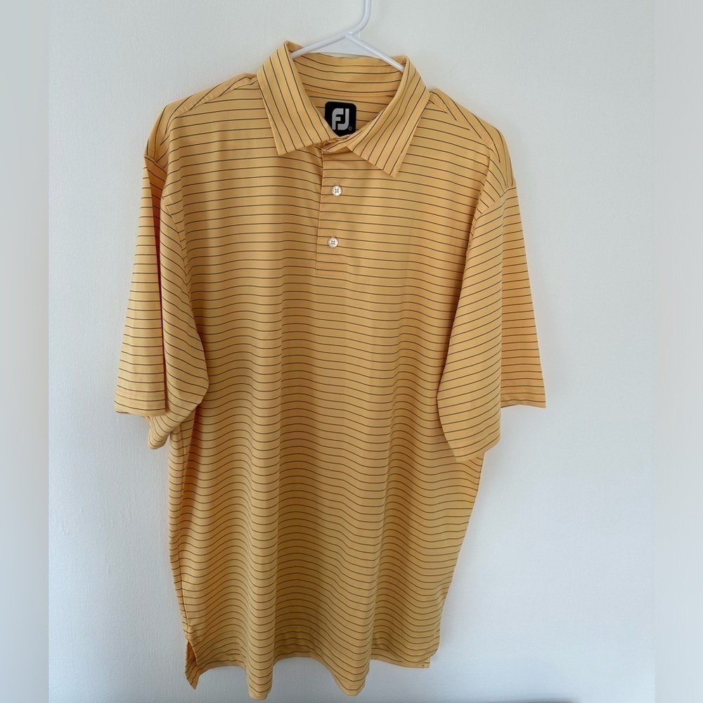 Footjoy Striped Short Sleeve Golf Polo Shirt Men's Size Large